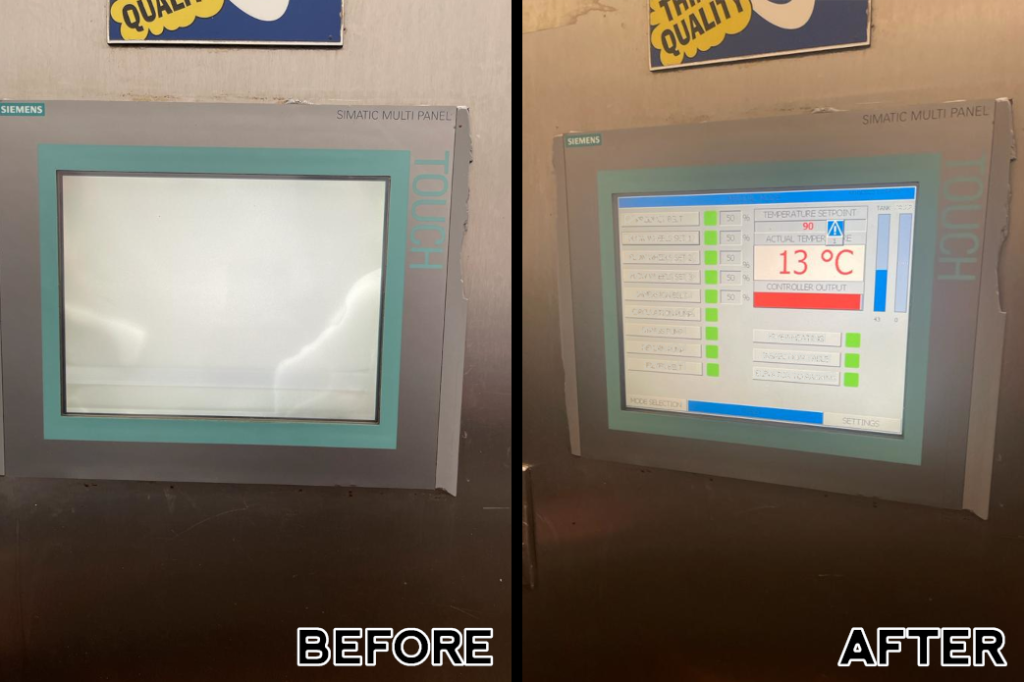 before and after of restoring an old display