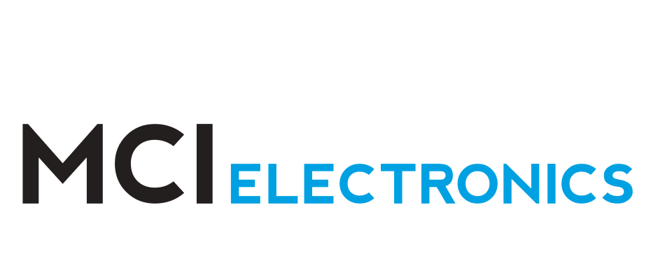 MCI Electronics logo with animated appearing element