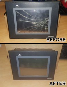 Before and after control panel digitizer repair