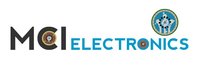 MCI Electronics logo with bombe rotor animation
