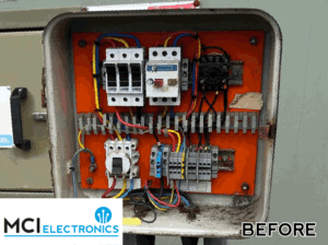 Animation showing the before and after of a control panel revamp.