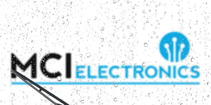 MCI Electronics logo animation of a windscreen wiper celebrating Mary Anderson.