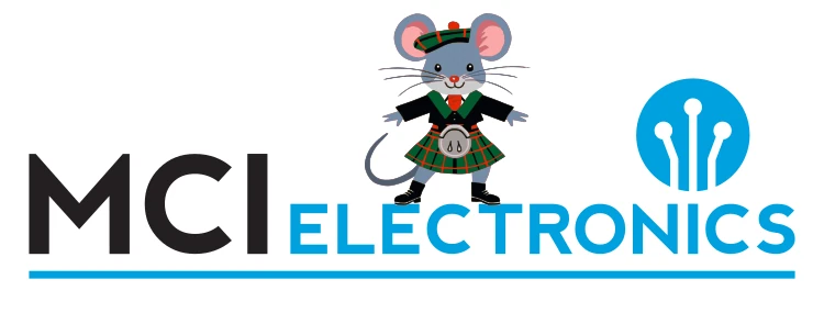 MCI Electronics logo image showing a mouse wearing a kilt